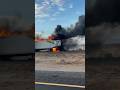 18 WHEELER TRUCK in flames interstate 10 west of Phoenix Arizona in route from Los Angeles.