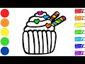 How to Draw a Rainbow Cupcake 🌈🧁✨ | Cupcake Drawing | Step by Step Art Tutorial