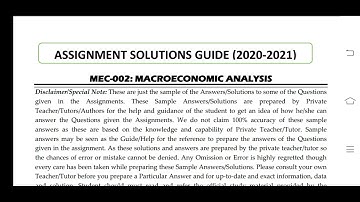 MEC 002 Ignou Solved Assignment
