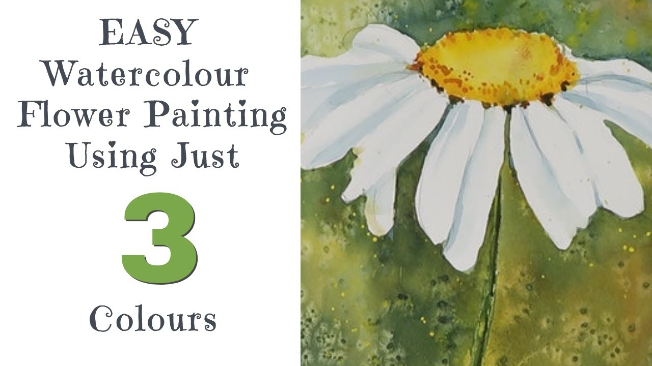 Daisy Flower Painting For Beginners Using Just 3 Colours! 