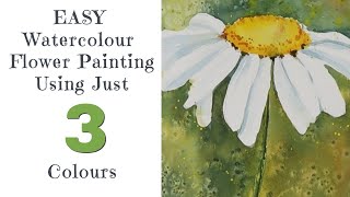 Daisy Flower Painting For Beginners Using Just 3 Colours!