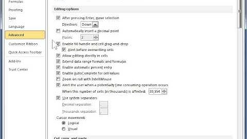 Turn Drag-and-Drop Editing On or Off - Excel 2010