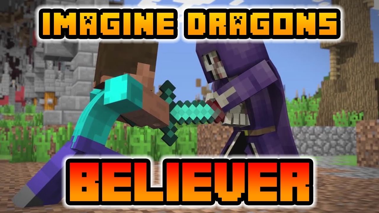 Песня майнкрафт на английском. Беливер майнкрафт. Песня Believer майнкрафт. Imagine Dragons Believer Minecraft Parkur. Майнкрафт кавер иголкой.