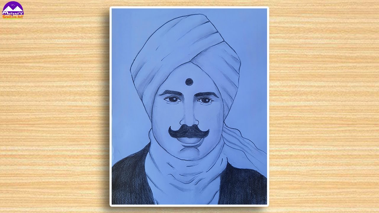 bharathiyar portrait drawing🔥 #ameerartist #trending #drawing - YouTube