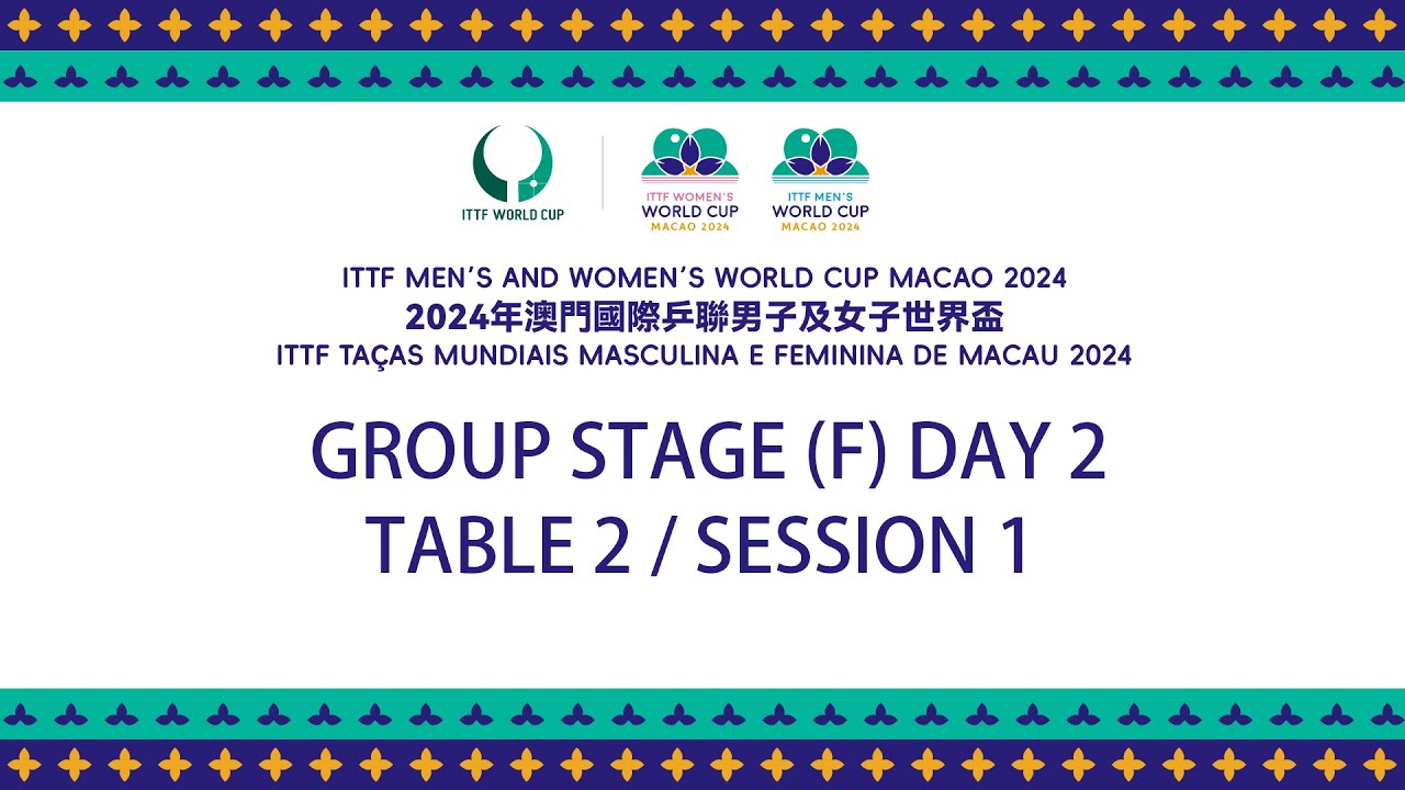 LIVE! T2 Group Stage Day 2 ITTF Men's and Women's World Cup Macao