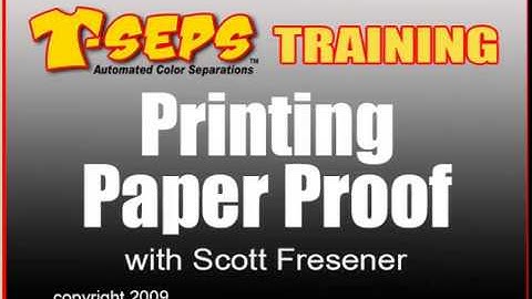 T-Seps Printing a Paper Proof