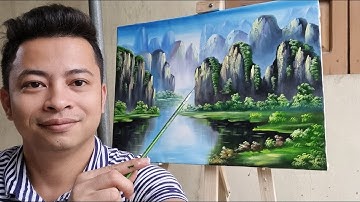 Dạy vẽ tranh phong cảnh sơn thủy hữu tình chi tiết nhất / Hướng dẫn vẽ màu nước Acrylic