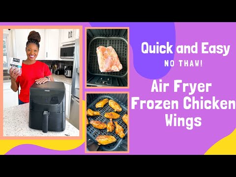 Air Fryer Frozen Chicken Wings (No Thaw) + {VIDEO}