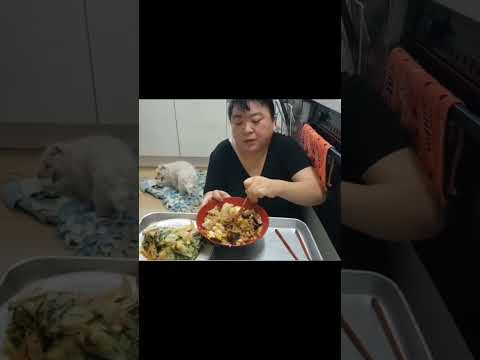 복부인 와 별미네요~가지덮밥 <strong>오징어부추전</strong> 먹방 긴영상은 화면에 제목플래이 누르시면됩니다 #shorts