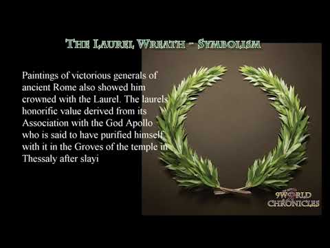 The laurel symbol of victory, peace, purification, protection, divination,  and immortality.