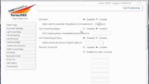 FORETHOUGHT.net User Portal - Voice Mail, Call forwarding & Phone Options