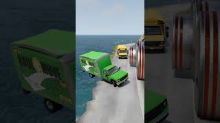 Cars and Bus vs Giant Bollards - BeamNg.Drive screenshot 4