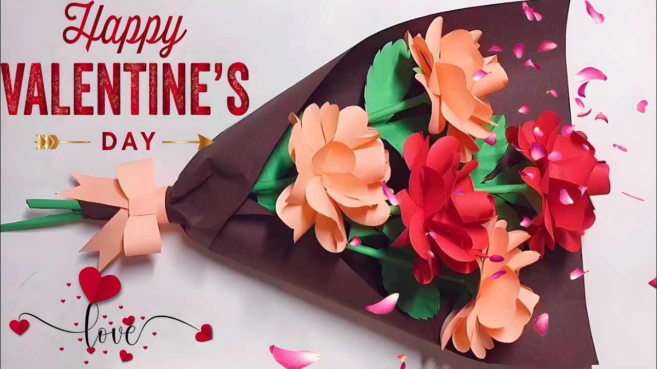 How to Make a Paper Flowers Bouquet | DIY Valentine's Day Bouquet