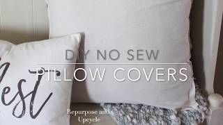 DIY NO SEW PILLOW COVERS without sewing and with using fabric tape