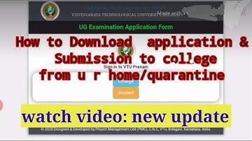 VTU Exam form Download & SIGN UPLOAD 2020, updated 9august