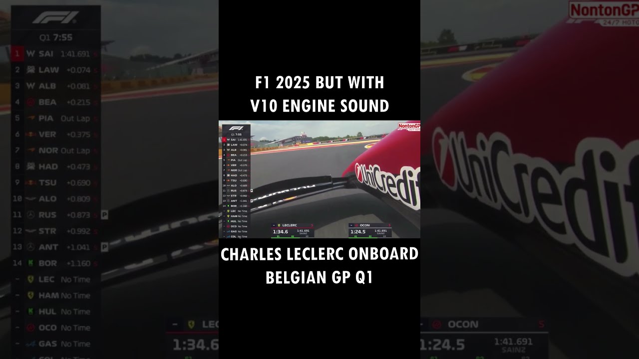 F1 2025 V10 Sound (Leclerc Onboard Belgian GP) #F1 #shorts #V10Engine #Racing #Motorsports