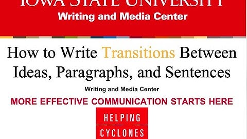 How to Write Transitions Between Ideas, Paragraphs, and Sentences