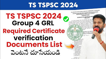 tspsc group 4 general merit list released 2024 | group 4 certificate verification documents in 2024