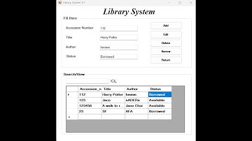 Simple Library System c# visual studio2022