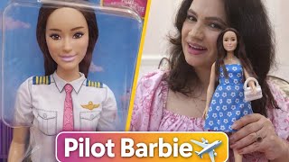 Barbie Pilot Doll Unboxing Raquel Face Mold Fashion Pack Styling