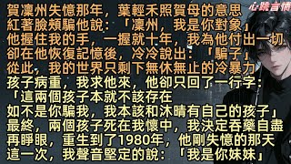 【哪怕熾熱愛一場】「凜州，我是你對象」賀凜州失憶那年，葉輕禾照賀母的意思騙他。他握住我的手，一握就十年，為他洗衣做飯、生兒育女，卻在他恢復記憶後，冷冷說出：「騙子」從此，我的世界只剩下無休無止的冷暴力