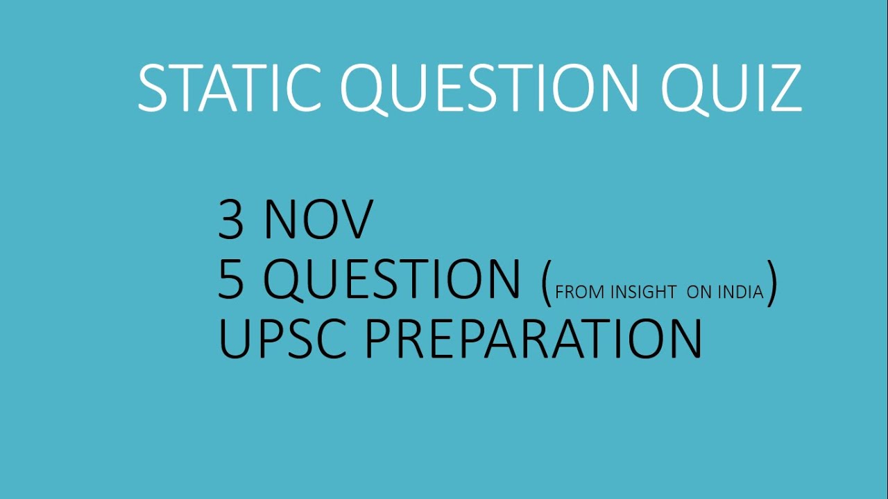 STATIC QUESTION QUIZ 3 NOV YouTube