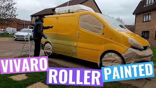 Roller painting Vivaro campervan using Coach paint  [DIY on Budget]