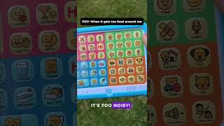 When it’s too loud, this AAC helps kids say “too noisy” or “I’m tired.” 🩵  #autism #aacdevice #aac