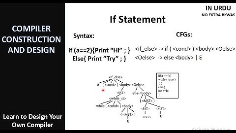 L12 |If else Statement CFG | Parse Tree | Compiler Design | if else Grammar | Syntax Analyzer| Hindi