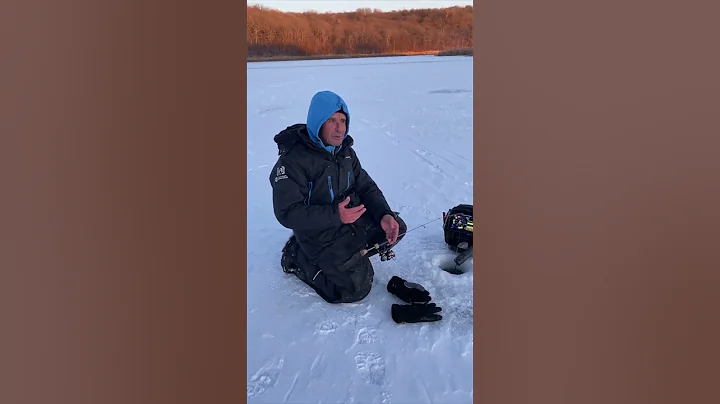 First Ice Fishing for James Lindner (Clam's Ice Ar...