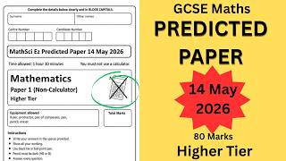 Edexcel GCSE Maths 2026 Predicted Paper 1 Non-Calculator | Full Walkthrough + Answers