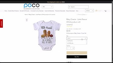 Wix Bundles App - How to Bundle products with a Size & Color product options (Baby Onesie)
