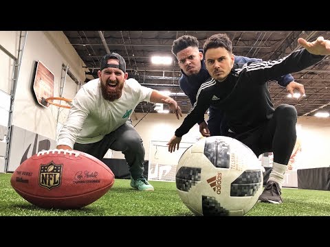 Football vs Soccer Trick Shots | Dude Perfect