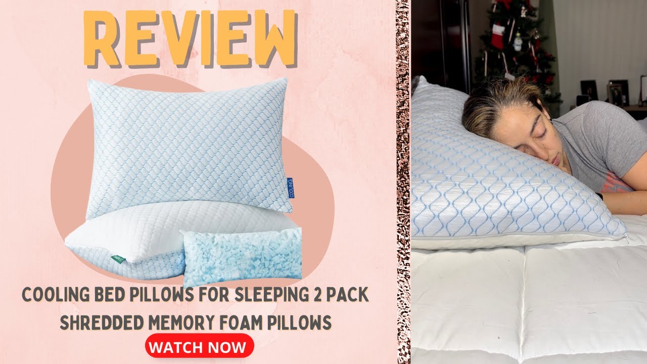 2 Pack Shredded Memory Foam Bed Pillows for Sleeping Cooling