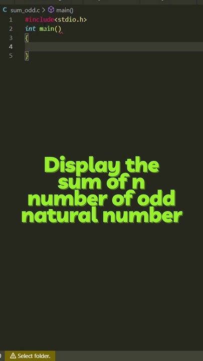 Display the sum of n number of odd natural number IN C - YouTube
