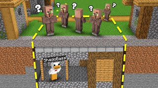 J'ai Construit une BASE Sous la Maison des Villageois sur Minecraft !