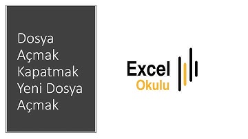 Excel Örnek Dosyayı Açmak Kapatmak Yeni Dosya Açmak 6. video | Müslüm GÜZEL