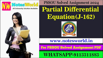 PSSOU Partial Differential Equation (J-163) Solved Assignment 2024 (January - December 2024)