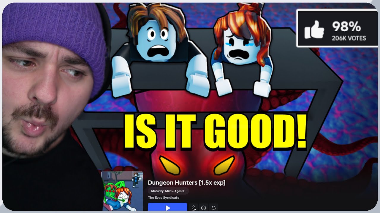 Эта игра потрясающая, Охотники за подземельями! Рейтинг 98%! ХОРОША ЛИ ОНА?! (Roblox)