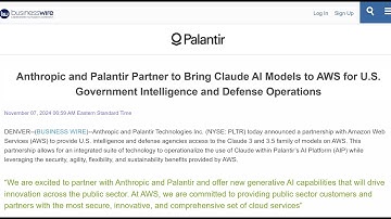 Anthropic Partners with Palantir and AWS to Support US Defense with Claude AI Models