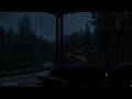 Rain Sounds in a Cozy Dark Cabin | Heavy Rain & Distant Thunder — 8 Hours