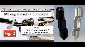 Spline | Sweep | Cone | Offset planes | How to make cone | level-3 3D model | Fig.2 |autodesk