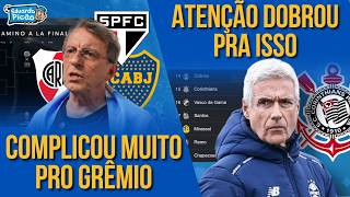 SORTEIO COMPLICOU VIDA DO GRÊMIO! Caminho até a final. Aumenta pressão sob o jogo de amanhã.