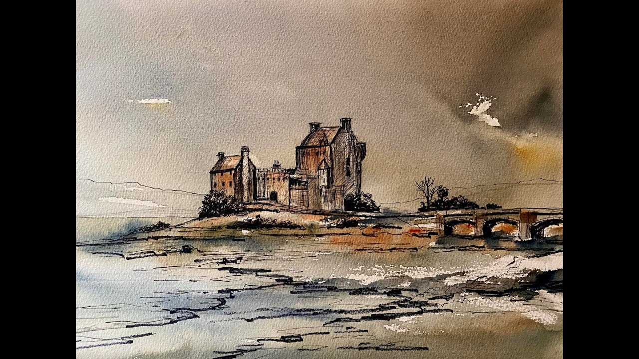 New Year Special, Paint A Watercolour Line & Wash Eilean Donan Castle ...