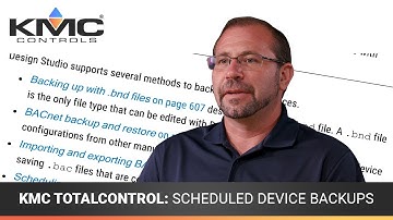 KMC TotalControl: Scheduled Device Backups