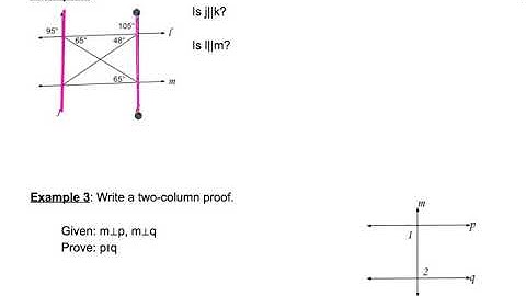 Video Notes 3.4 Proving Lines are Parallel