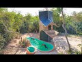 Build Temple Bamboo House With Swimming Pools [Full Video]