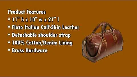 CENZO DUFFLE VECCHIO Brown Italian Leather Weekender Travel Bag