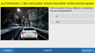 Autotheorie - Inzichtvragen - Start-Stop - Inhalen - Glad wegdek - Tegenliggers - Voorrang