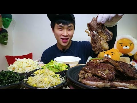 [Flower pig]꽃돼지 LA갈비 정식 먹방 [LA galbi]mukbang Eating show